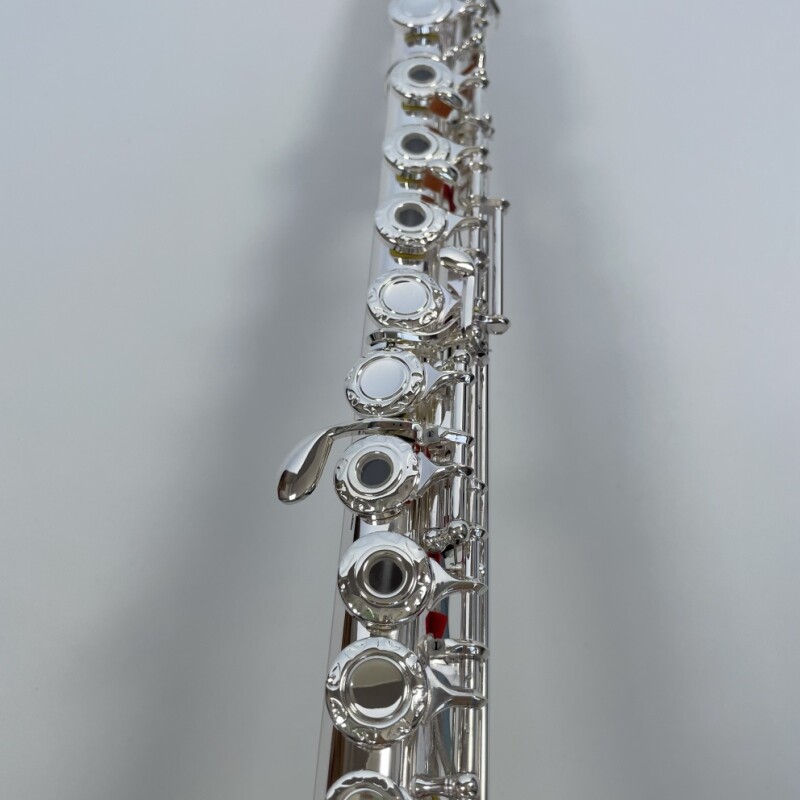 Afanti Flauta Tapa Flor 17 Agujeros Abiertos Plateada Grabada