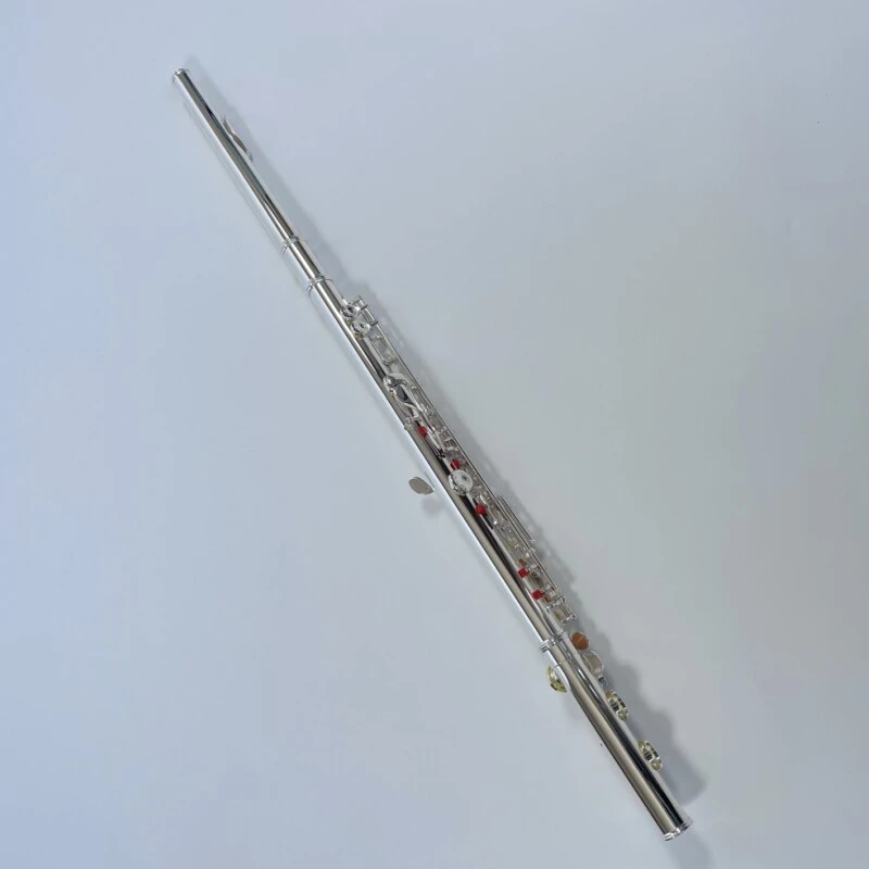 Afanti 16 Agujero Cerrado Llave Plateada con Tapa de Flor Grabada Flauta