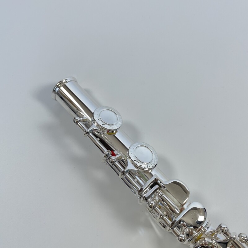 Afanti 16 Agujero Cerrado Llave Plateada con Tapa de Flor Grabada Flauta