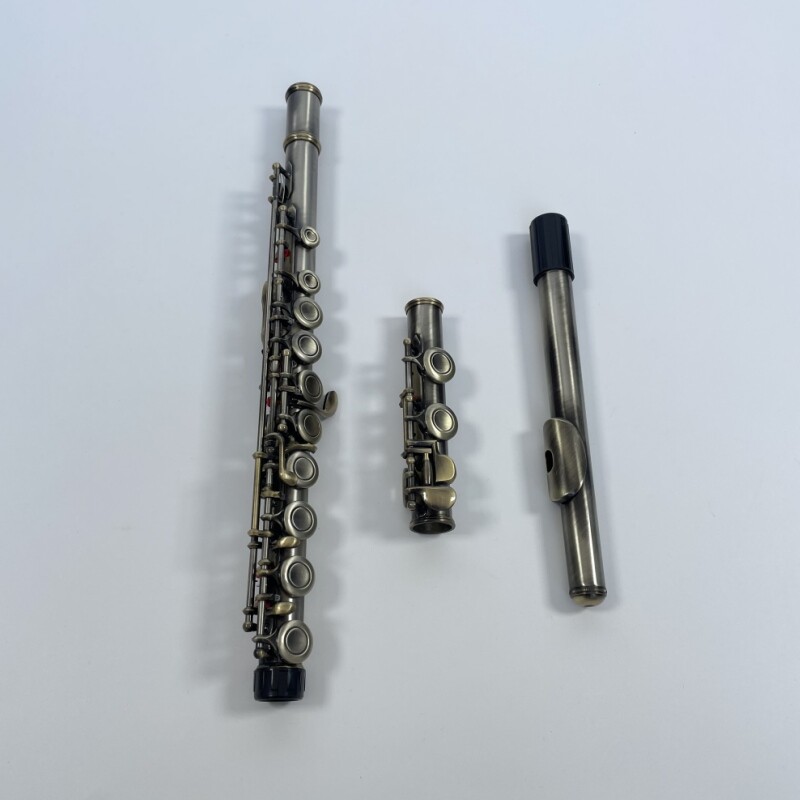 Afanti Flauta Estilo Vintage 16 Agujero Cerrado Latón Antiguo