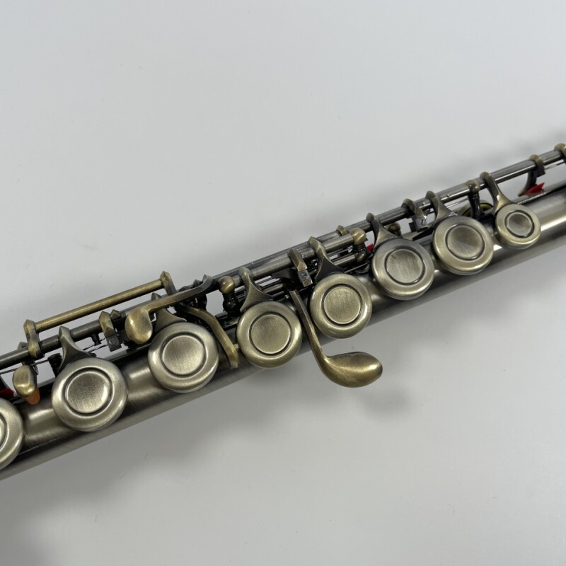 Afanti Flauta Estilo Vintage 16 Agujero Cerrado Latón Antiguo