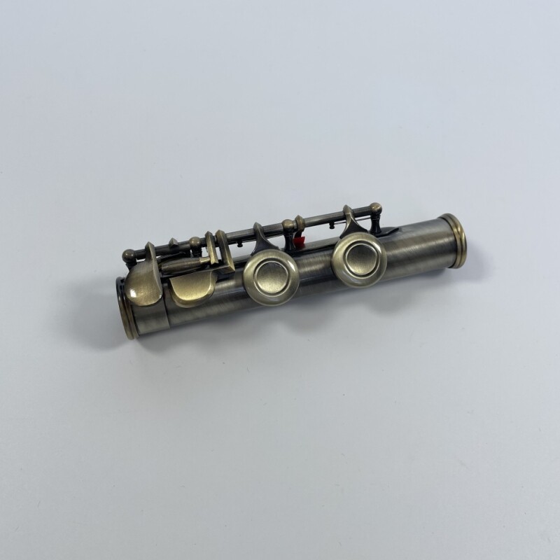 Afanti Flauta Estilo Vintage 16 Agujero Cerrado Latón Antiguo