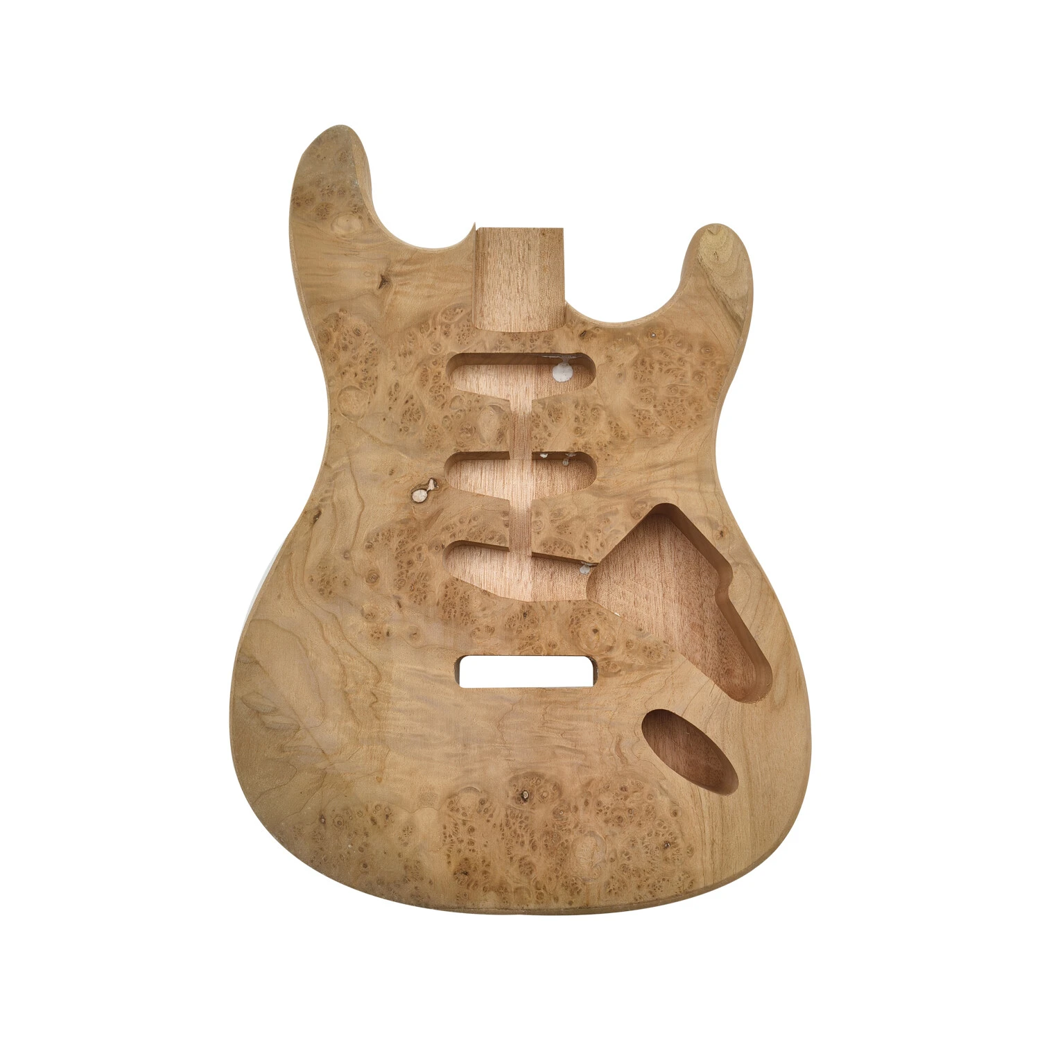 Cuerpo de guitarra sin terminar de caoba Afanti con chapa de álamo