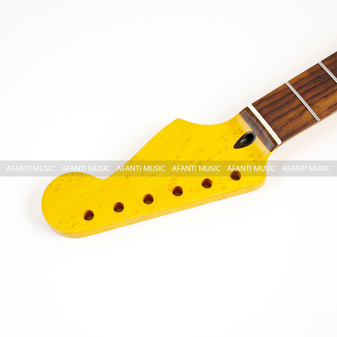 Mástil de guitarra eléctrica Afanti de 22 trastes de arce ojo de pájaro tostado vintage ST