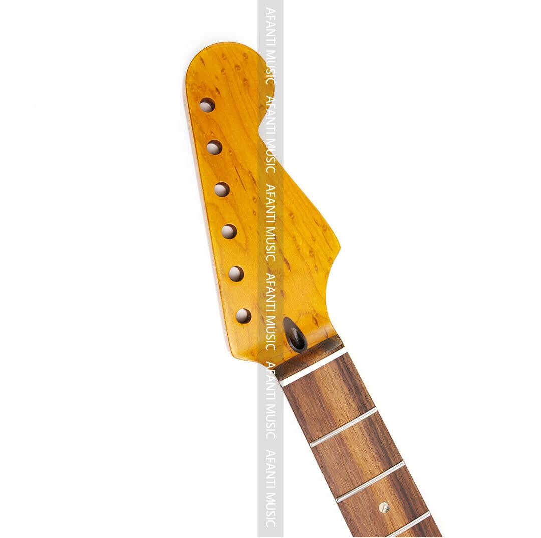 Afanti 22 Frets Top Roasted Birdseye Maple ST Style Mástil de Guitarra Eléctrica