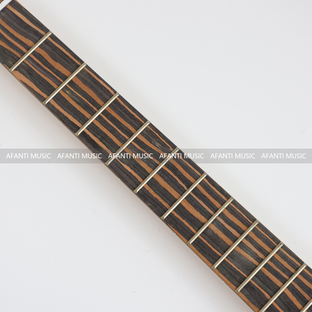 Afanti 22 Trastes Diapasón de Zebrawood ST Mástil de Guitarra Eléctrica