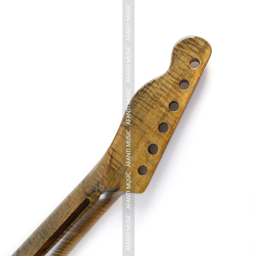 Mástil de guitarra eléctrica Afanti TL de arce flameado brillante de 21 trastes