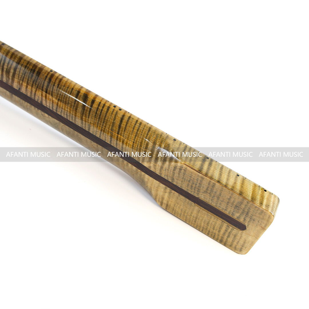 Mástil de guitarra eléctrica Afanti TL de arce flameado brillante de 21 trastes