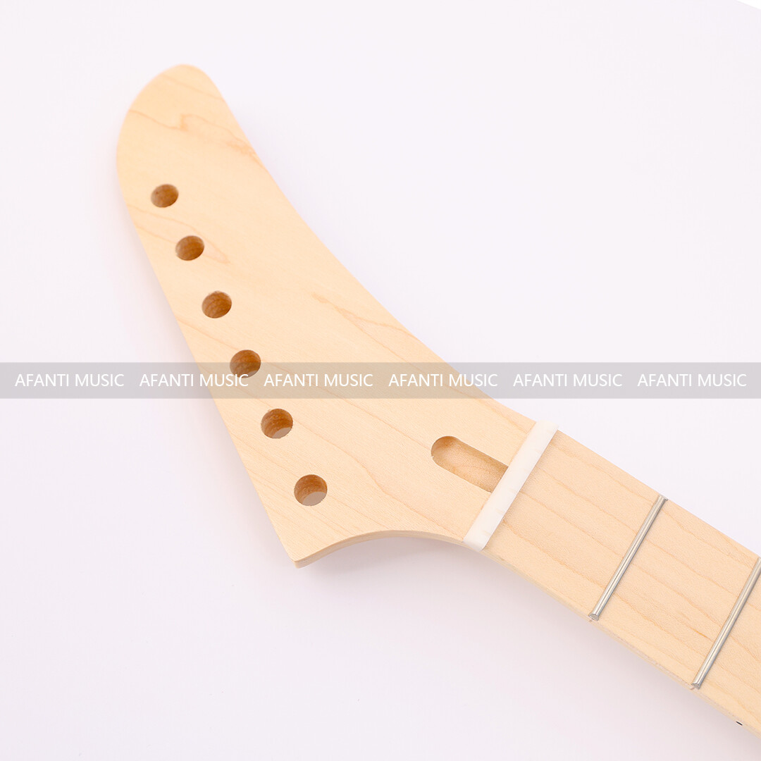 Afanti Banana Shape Clavijero 24 Trastes Arce Guitarra Eléctrica Mástil