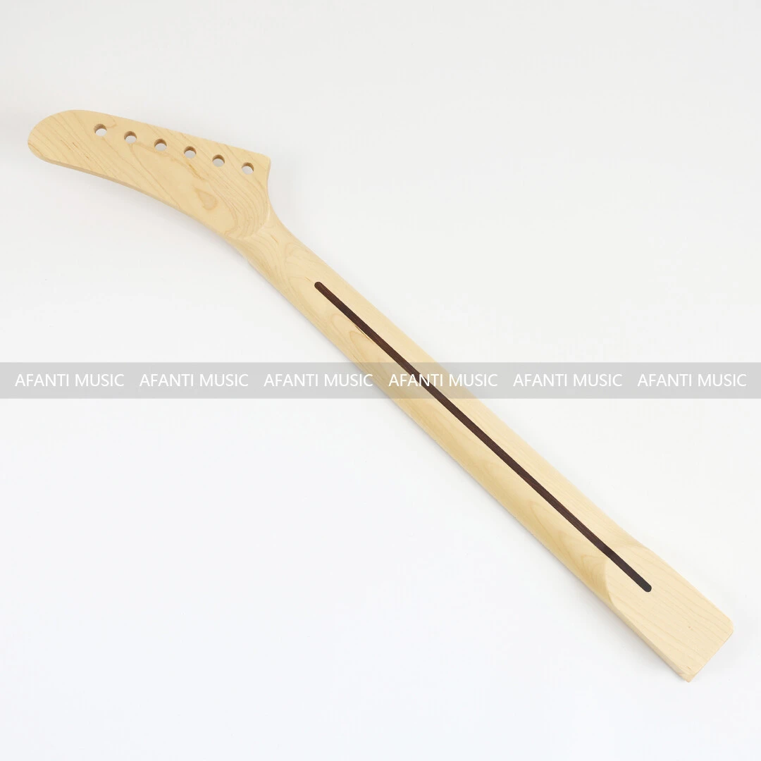 Afanti 24 Trastes Clavijero Forma Banana Mástil Guitarra Eléctrica
