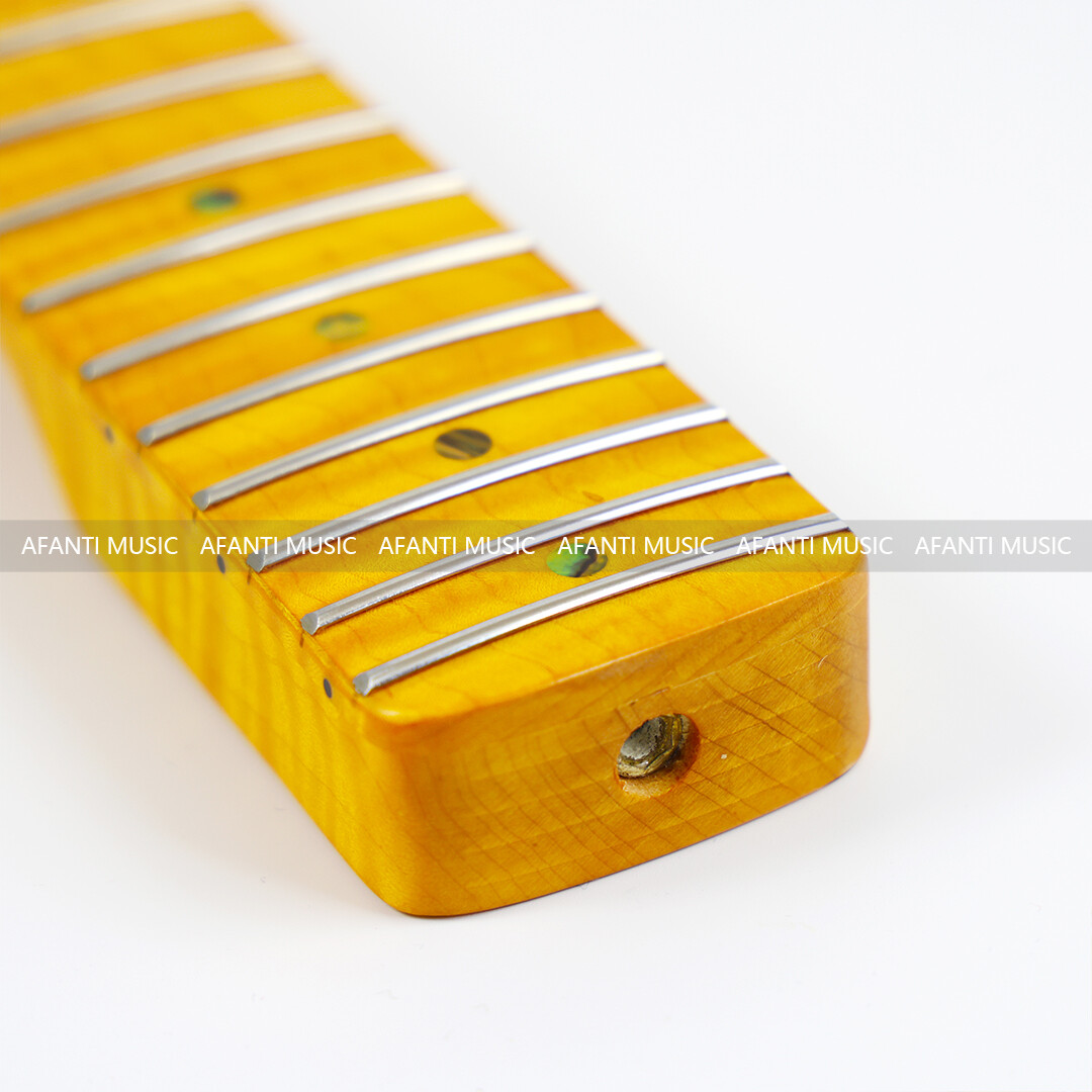 Afanti 21 Trastes Arce Flameado Mástil Guitarra ST