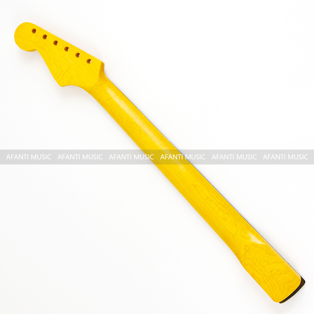 Afanti 22 Trastes Arce Flameado Mástil Guitarra ST Style