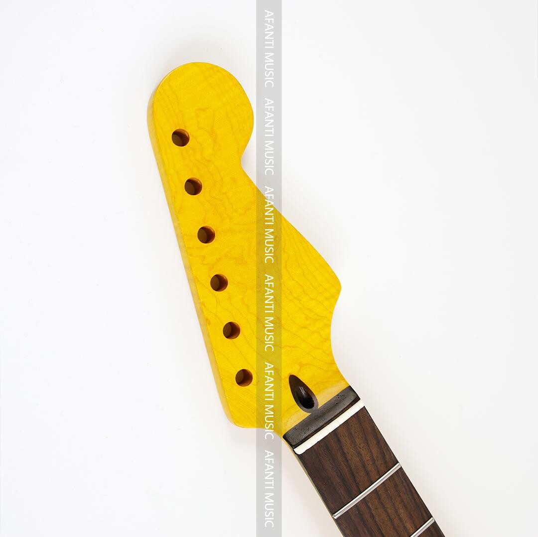 Afanti 22 Trastes Arce Flameado Mástil Guitarra ST Style