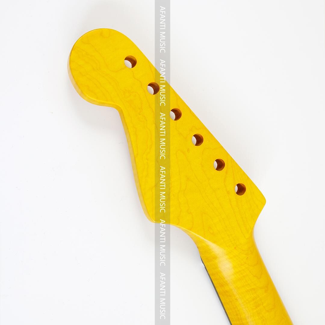 Afanti 22 Trastes Arce Flameado Mástil Guitarra ST Style