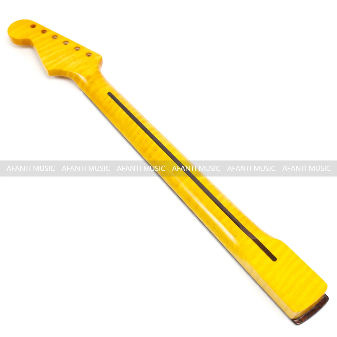Afanti 22 Trastes Tapa Arce Flameado Mástil Guitarra ST
