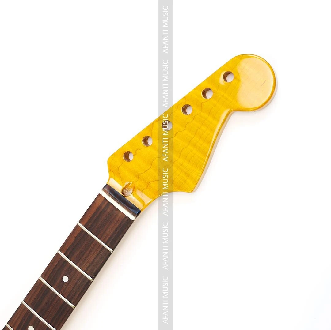 Afanti 22 Trastes Tapa Arce Flameado Mástil Guitarra ST