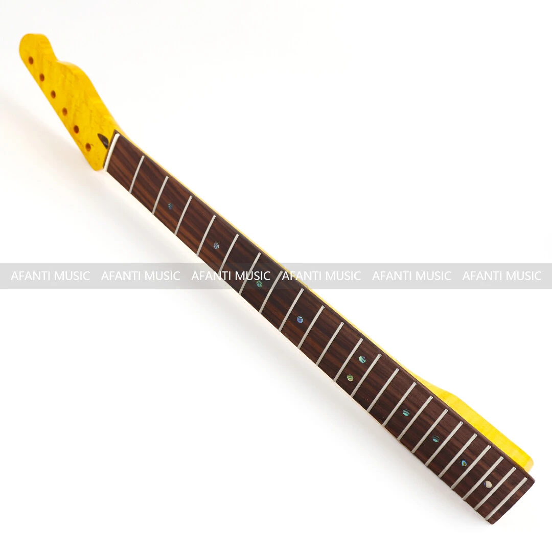 Afanti 22 Trastes Arce Birdseye y Arce Flameado TL Mástil de Guitarra