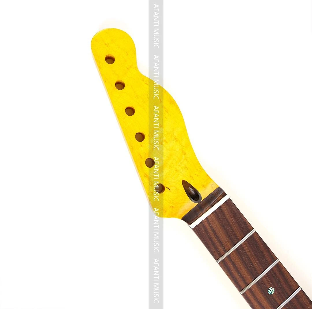 Afanti 22 Trastes Arce Birdseye y Arce Flameado TL Mástil de Guitarra