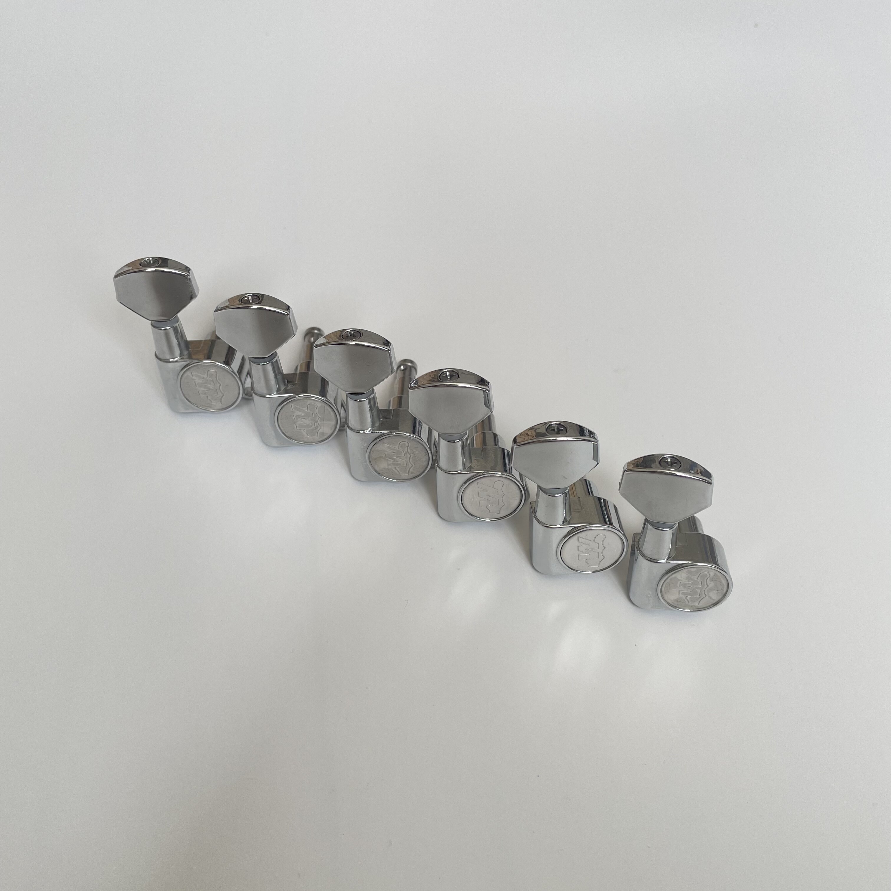 Afanti 6R-In-Line Guitarra Eléctrica Cromada Clavijas de Clavijero