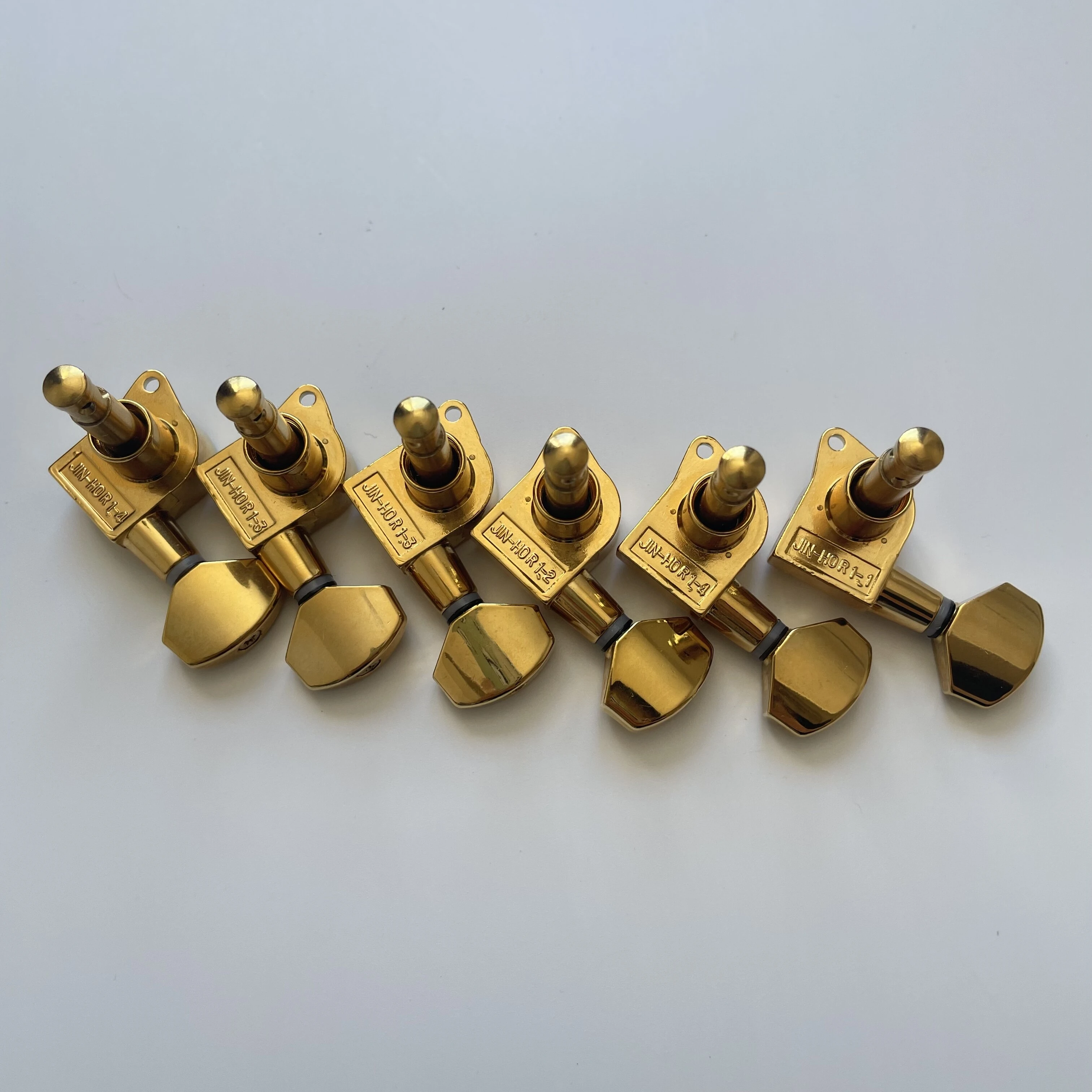 Afanti 6R-In-Line Clavijas de Oro para Guitarra Eléctrica Acústica