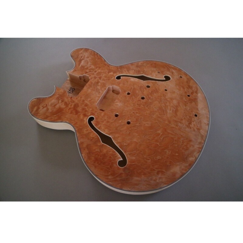 Afanti 12 String Semi-Hollow Mahogany Plywood Body Quilted Maple Veneer DIY Guitar Kit