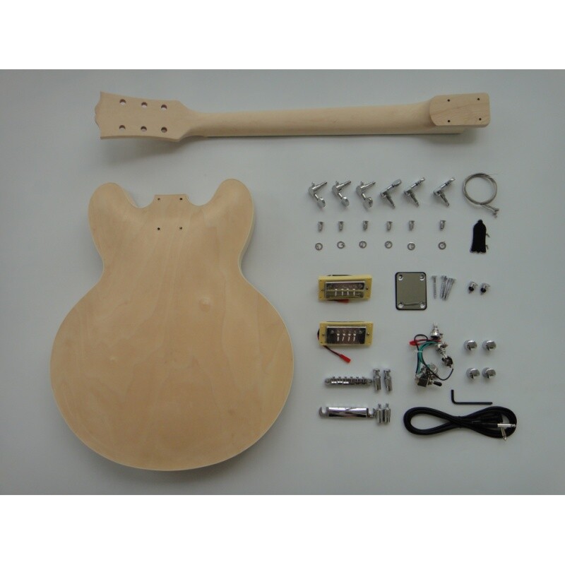 Kit de Guitarra Eléctrica DIY con Cuerpo de Contrachapado de Arce Afanti y Chapa de Arce Manchado