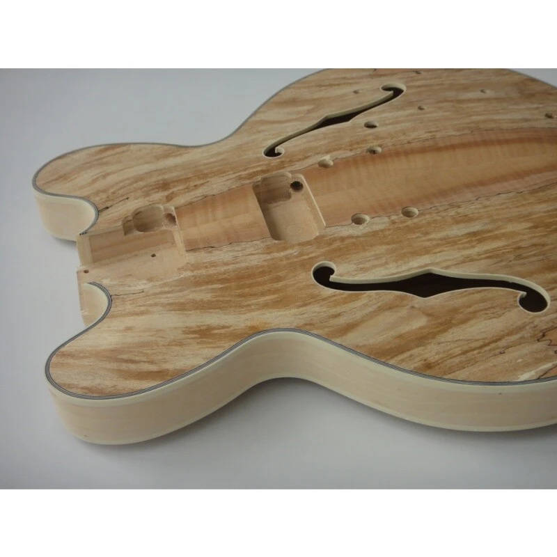 Kit de Guitarra Eléctrica DIY con Cuerpo de Contrachapado de Arce Afanti y Chapa de Arce Manchado