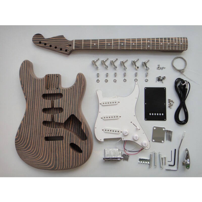 Kit de guitarra eléctrica Afanti Custom Zebrwood DIY St Kit de guitarra eléctrica Afanti Custom Zebrwood DIY St