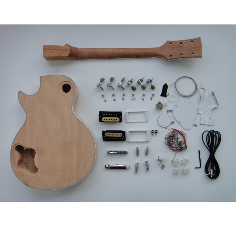 Kit de guitarra eléctrica Afanti con cuerpo de caoba sin terminar y mástil de arce