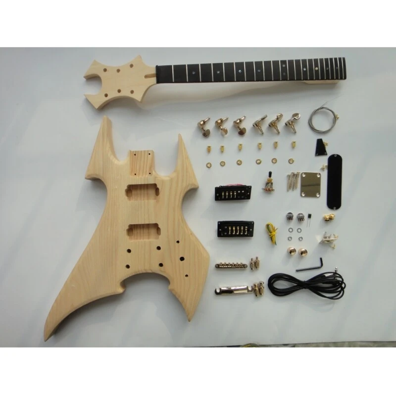 Kit de bricolaje para guitarra eléctrica Afanti con diapasón de ébano y cuerpo de fresno