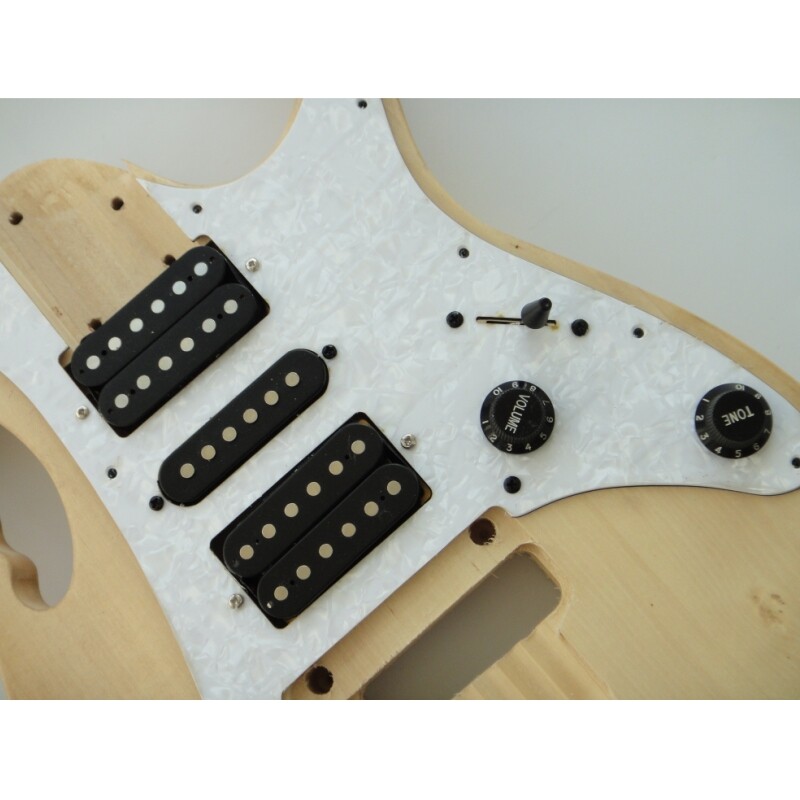 Kit de guitarra Afanti DIY con cuerpo de tilo sin terminar, diapasón de palisandro y doble bloqueo