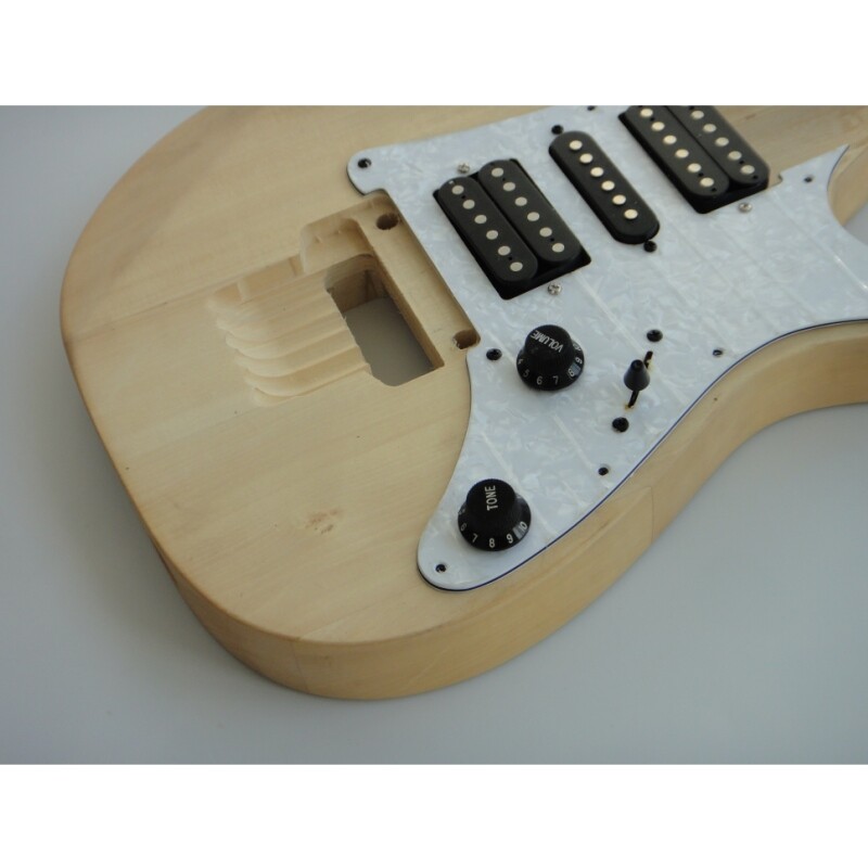 Kit de guitarra Afanti DIY con cuerpo de tilo sin terminar, diapasón de palisandro y doble bloqueo