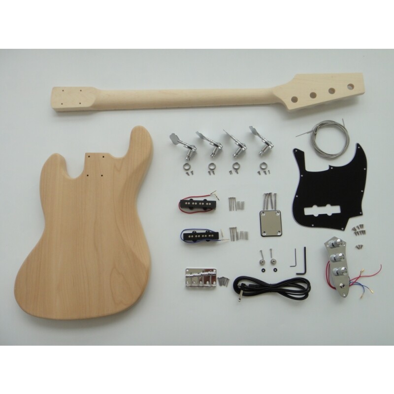 Afanti Unfinished 4 String Alder DIY Jazz Bass Guitar Kit