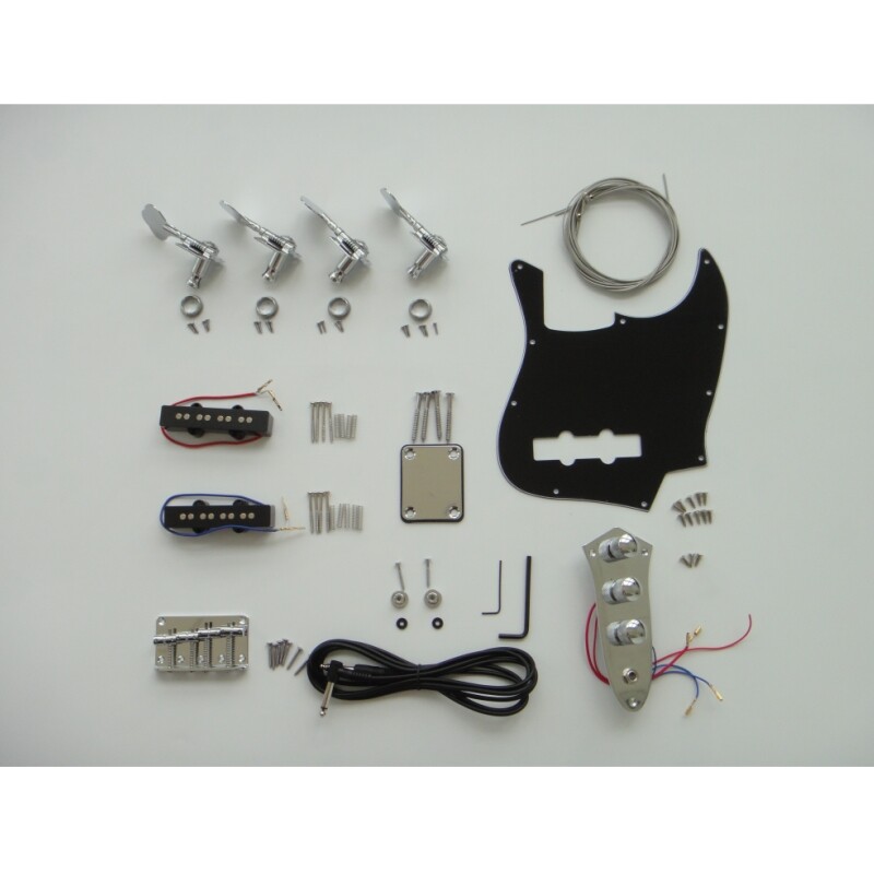 Afanti Unfinished 4 String Alder DIY Jazz Bass Guitar Kit