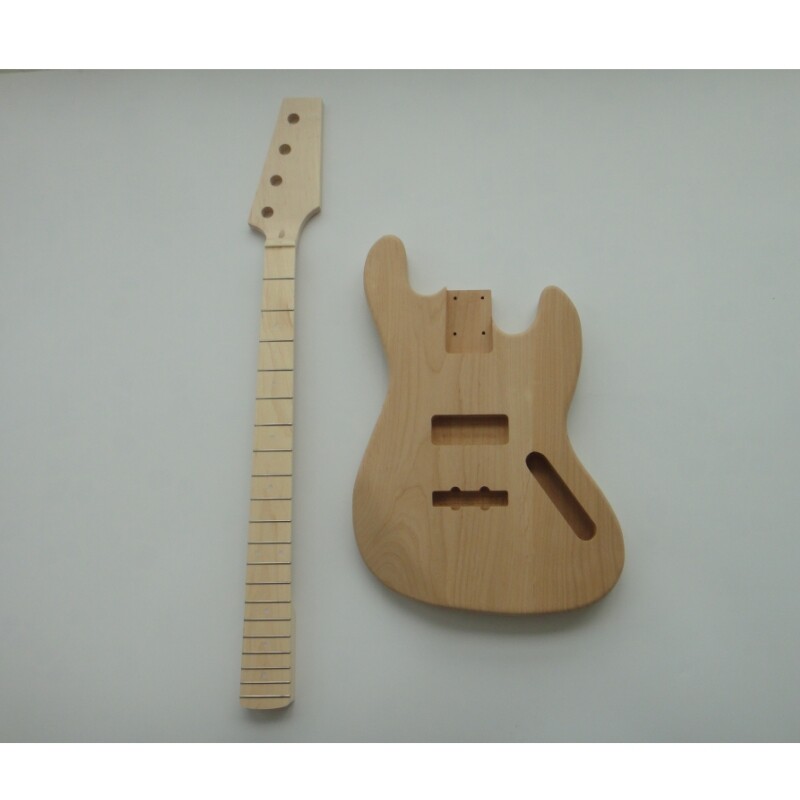 Afanti Unfinished 4 String Alder DIY Jazz Bass Guitar Kit