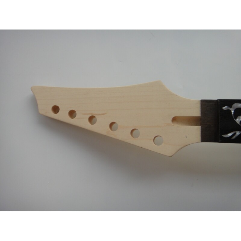 Kit de guitarra para armar Afanti con cuerpo sólido inacabado, diapasón de palisandro con incrustaciones de vid y doble bloqueo