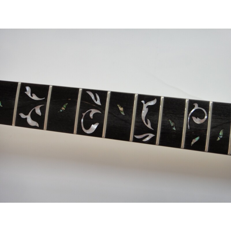 Kit de guitarra para armar Afanti con cuerpo sólido inacabado, diapasón de palisandro con incrustaciones de vid y doble bloqueo