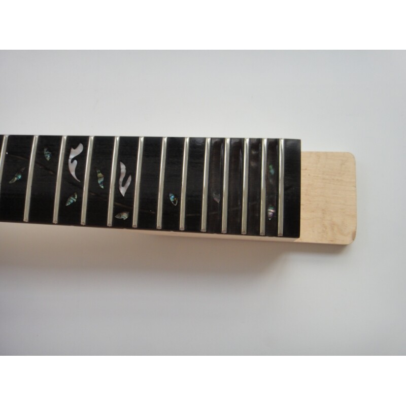 Kit de guitarra para armar Afanti con cuerpo sólido inacabado, diapasón de palisandro con incrustaciones de vid y doble bloqueo