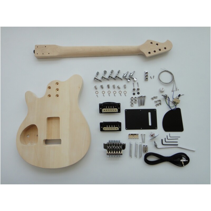 Kit de bricolaje para guitarra eléctrica Afanti Custom Zebra HH Pickup con chapa de arce acolchado