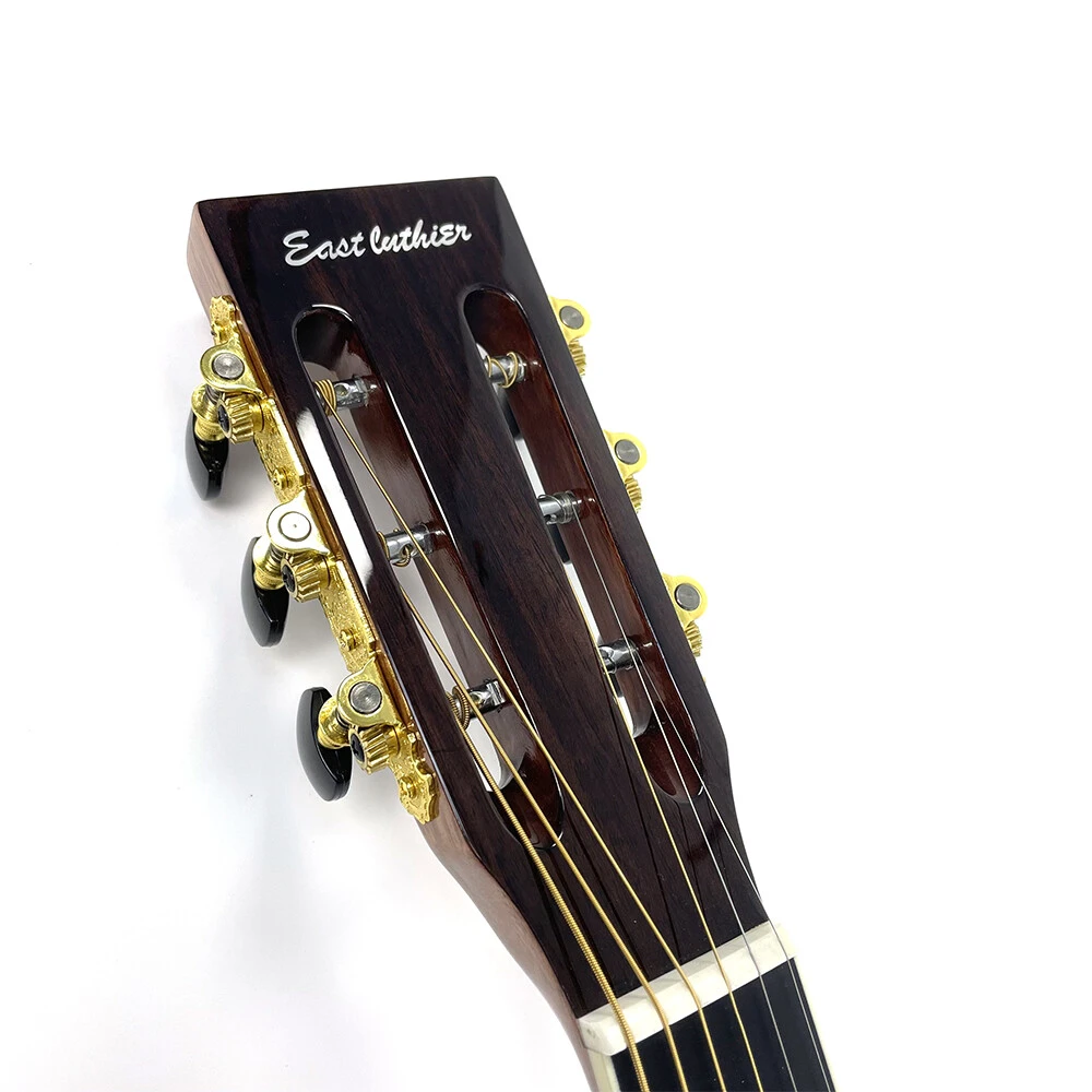 Guitarra acústica Afanti East Luthier Series de 36" con tapa de abeto macizo Stika y parte trasera de palisandro