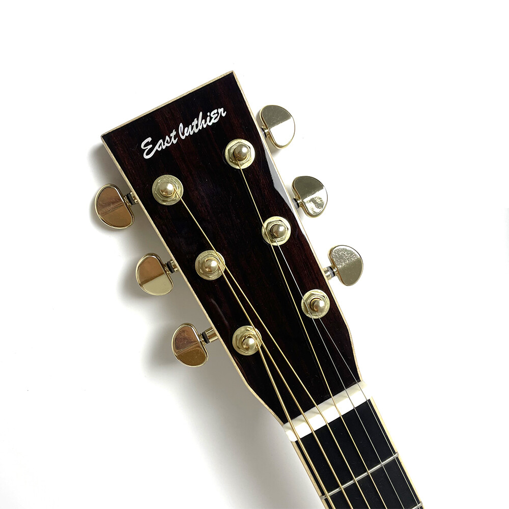 Guitarras acústicas con tapa maciza de abeto y incrustaciones de abulón real de la serie Luthier de Afanti East