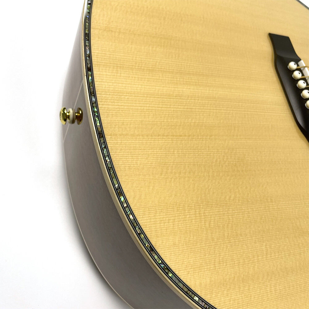 Guitarras acústicas con tapa maciza de abeto y incrustaciones de abulón real de la serie Luthier de Afanti East