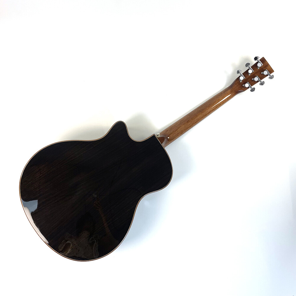 Guitarra acústica Afanti East Luthier Series de 36" con tapa de madera de palisandro curvada y corte de arce