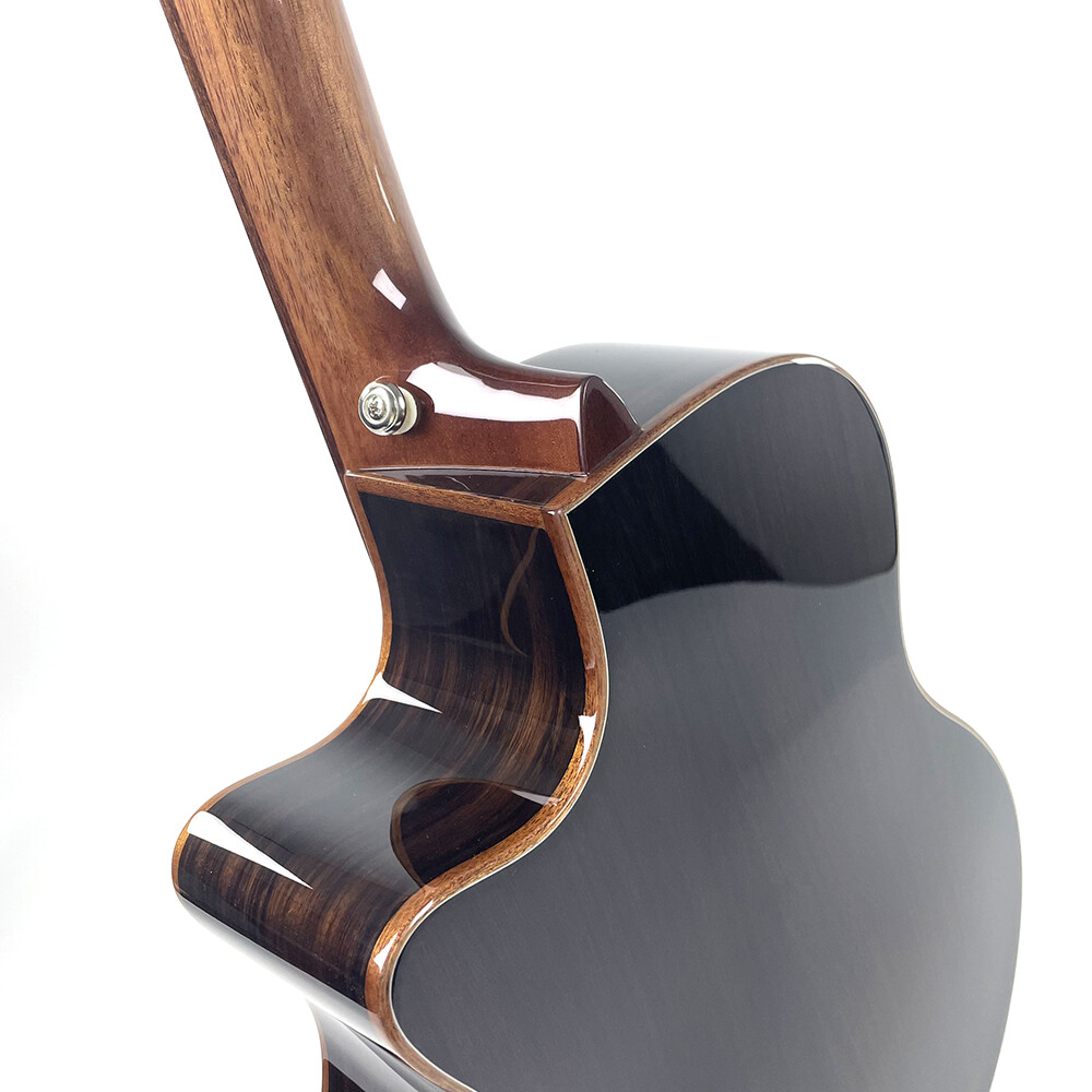 Guitarra acústica Afanti East Luthier Series de 36" con tapa de madera de palisandro curvada y corte de arce