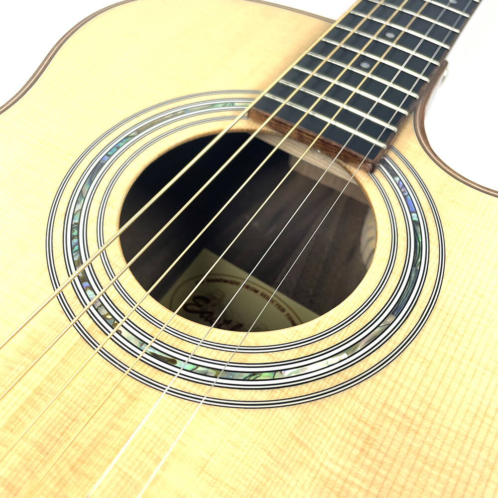 Guitarra acústica Afanti East Luthier Series de 36" con tapa de madera de palisandro curvada y corte de arce