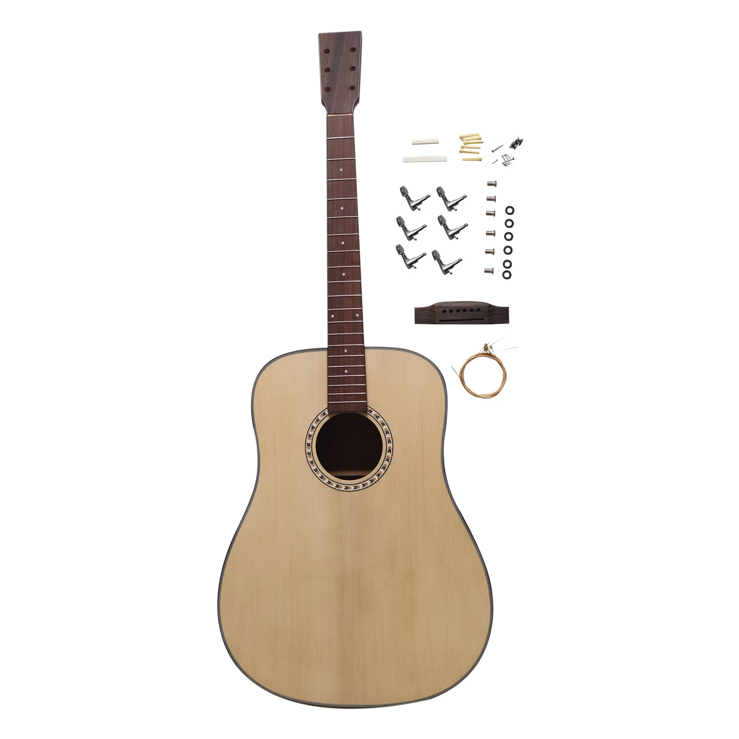 Kit de guitarra acústica Afanti con tapa de abeto macizo y fondo de sapele de 41"