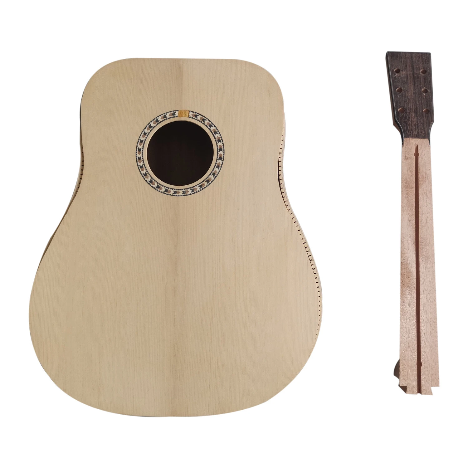 Kit de guitarra acústica Afanti Dreadnought de 41" con tapa de abeto macizo y sin terminar