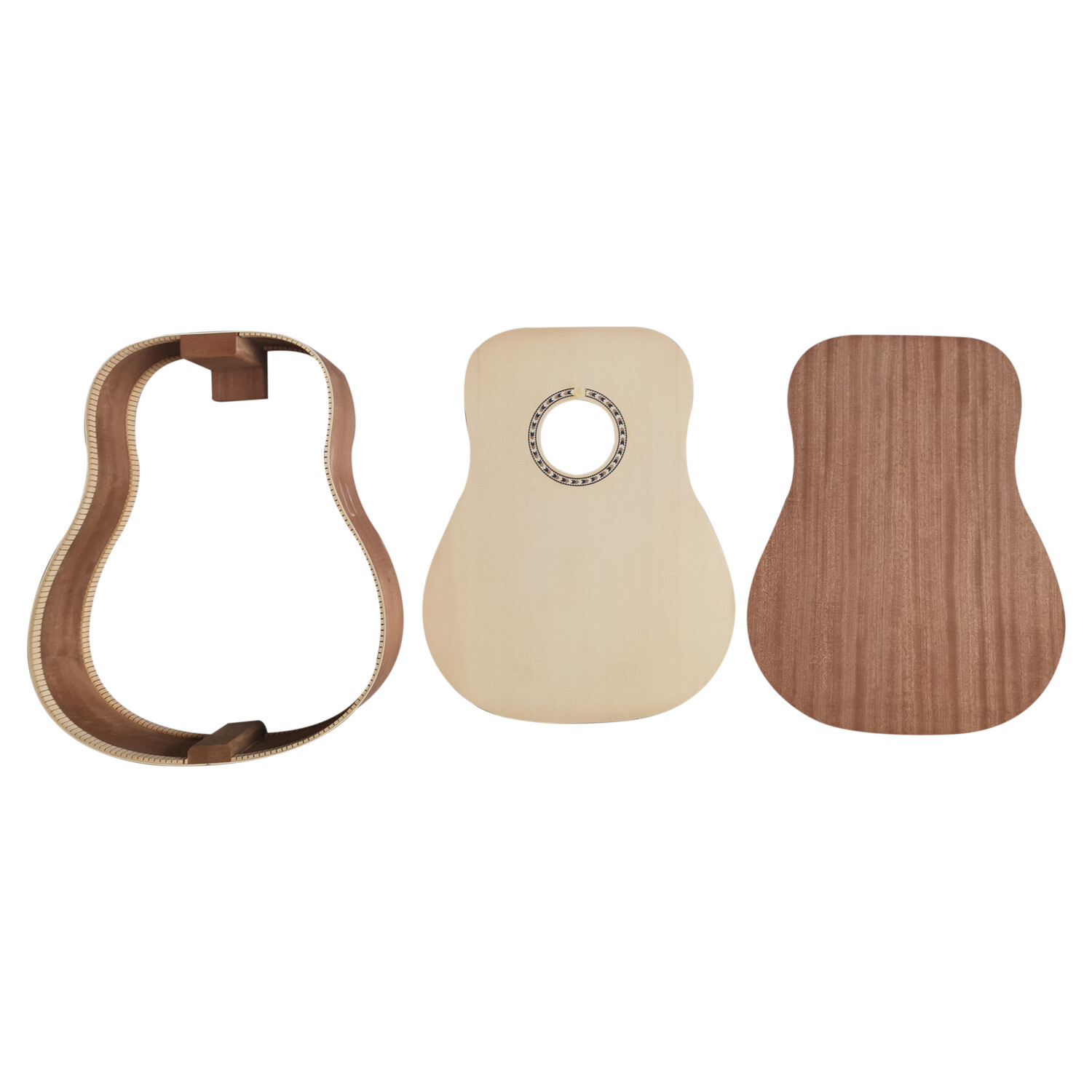 Kit de guitarra acústica Afanti Dreadnought de 41" con tapa de abeto, mástil sin terminar, cuerpo de madera contrachapada sin ensamblar
