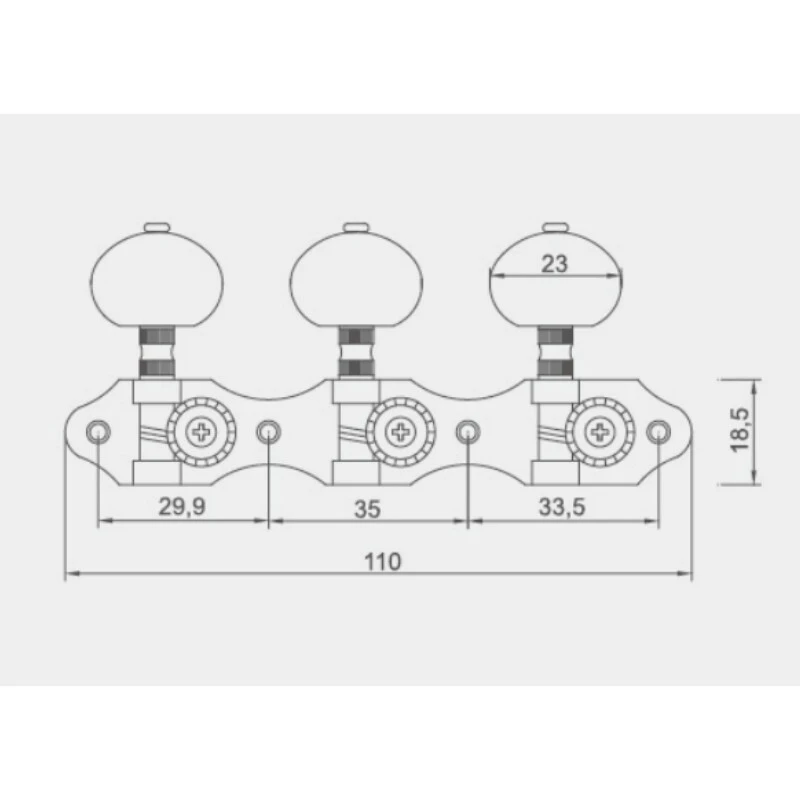 Afinador de guitarra clásica Afanti para clavijero de 10 mm