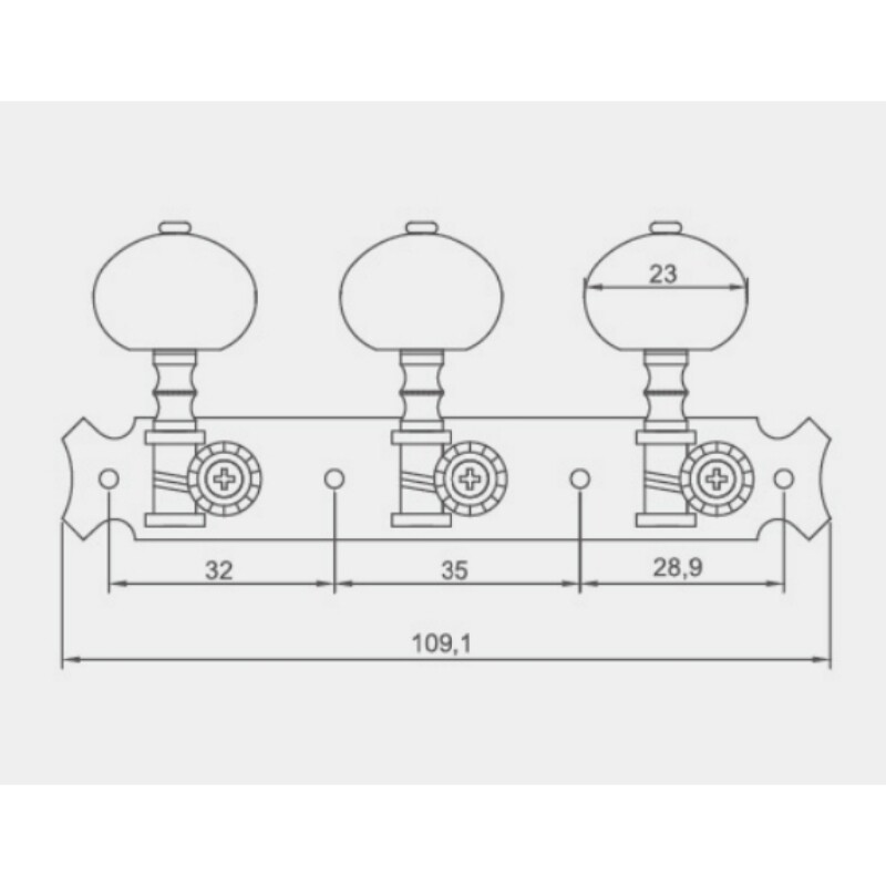 Afanti Clavijero de Oro para Guitarra Clásica con Botones Blancos Relación 1:14